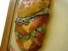 詳細写真2: ハンバーガー アンティークボード 立体ボード