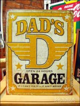ブリキ看板 Dad's Garage 24時間営業