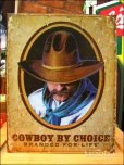 画像1: ブリキ看板 Cowboy by choice (1)