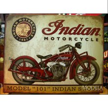 詳細写真1: ブリキ看板 インディアン モーターサイクル スカウト