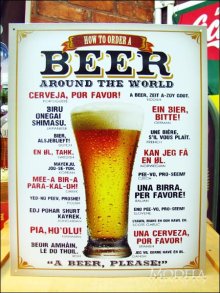 詳細写真1: ブリキ看板 ビール 世界の注文方法