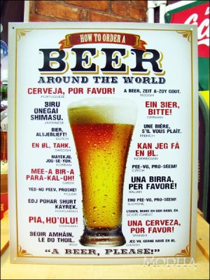 画像1: ブリキ看板 ビール 世界の注文方法