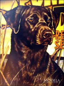 詳細写真3: ブリキ看板 猟犬レンタルサービス
