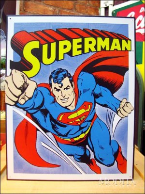 画像1: ブリキ看板 スーパーマン コミック
