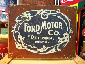 画像1: ブリキ看板 フォード 歴史的なロゴ