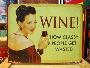 画像1: ブリキ看板 ワイン 身分の高い人々