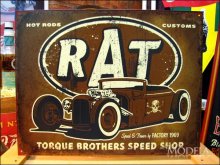 詳細写真1: ブリキ看板 torque brothers RATROD