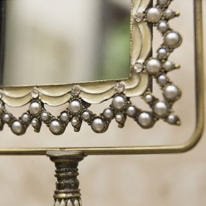 画像4: アガット スタンドミラー レクト パールフリル アイボリー