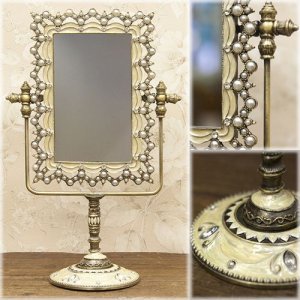 画像3: アガット スタンドミラー レクト パールフリル アイボリー