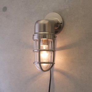 画像1: ヴィンテージウォールランプ サブマリンブラケット ブラッシュニッケル LED対応