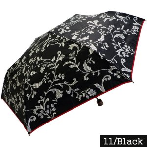 画像1: デザイン傘 折畳み傘 つた柄 50cm ブラック /2018春夏