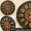 ブリキ製 壁掛時計 ROUTE66 /  ティンプレートクロック