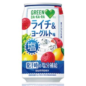 画像1: 「24本」塩ライチ&ヨーグルト　グリーンダカラ　缶　350ml ×24本×1箱　サントリー