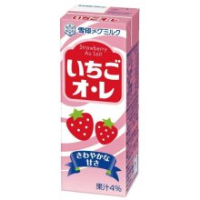 詳細写真1: 「24本」メグミルク　いちごオ・レ　200ml　紙パック 12本入×2箱　雪印　いちごオレ　いちごミルク