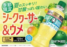 詳細写真1: 「24本」クラフトボス　シークヮーサー ＆ ウメ　500ml ×24本×1箱　サントリー　シークワーサー