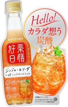詳細写真2: 「24本」薬膳好日　ジンジャー＆ソーダ　390ml ×24本×1箱　サントリー