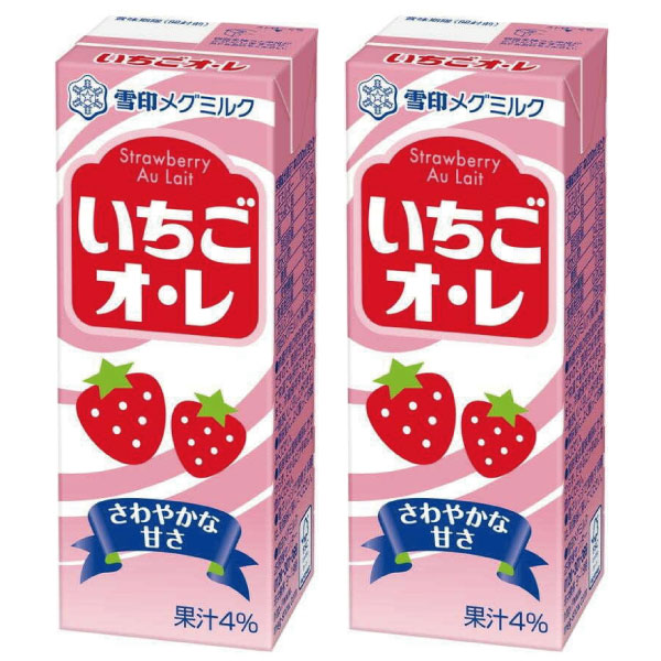 「24本」メグミルク　いちごオ・レ　200ml　紙パック 12本入×2箱　雪印　いちごオレ　いちごミルク