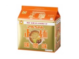 画像1: 「30個」マルちゃん 正麺 味噌味 5食P×6袋× 1箱 袋 らーめん (1)