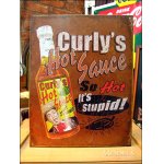 画像: ブリキ看板  Curly's hot sauce/辛口ソース