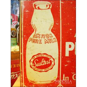 画像3: ブリキ看板 Akron pure milk (3)