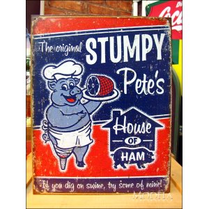 画像1: ブリキ看板 ハム Suntryumpy Pete's Ham (1)