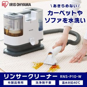 リンサークリーナー 自動ポンプ式 布製品洗浄機 水と空気の力で汚れを吸い取る 温水対応 掃除機 RNS-P10-W