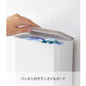 画像4: 山崎実業　タワー tower マグネット 洗濯洗剤ボール ストッカー Yamazaki　ホワイト プレート Plate ジェルボール 収納 洗濯機横 4266 (4)