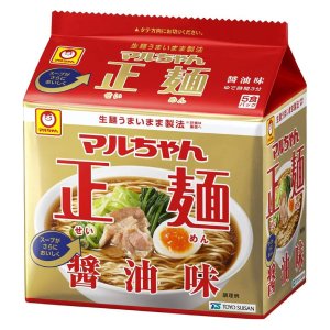 画像1: 「30個」 マルちゃん正麺　醤油味 　5食パック　105g 5袋 6個 　東洋水産　ラーメン　袋麺　 (1)