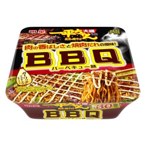 画像2: 「12個」明星 一平ちゃん夜店の焼そば 大盛 バーベキュー味　165g　12個　1箱　明星　焼きそば　ソース　塩 (2)