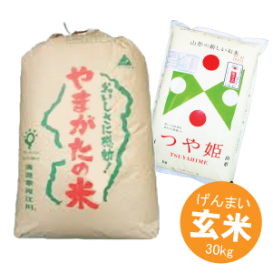 山形県産 玄米 つや姫 30kg 特別栽培米 令和6年産 食味鑑定品 特A米 向後米穀